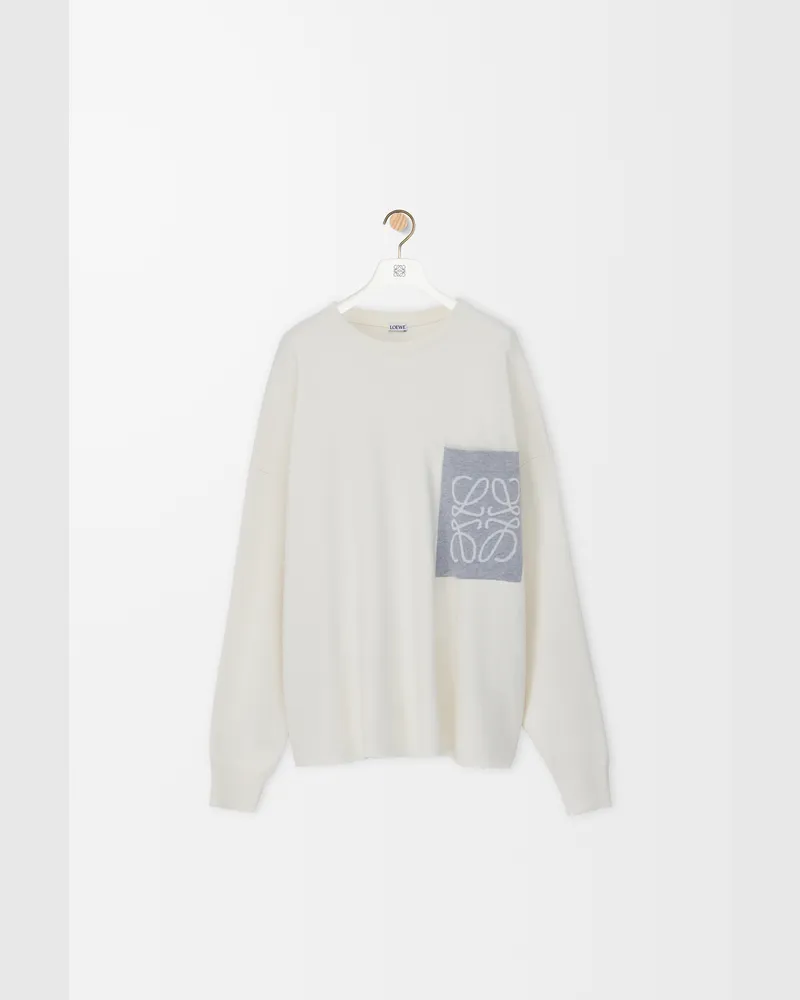 Loewe Anagram Pocket Sweater In Cotton Blend Size Hombre Beige