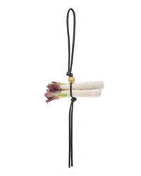 Loewe Luxury Asparagus charm in beaded felt Crimson