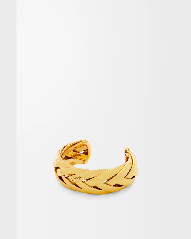 Loewe Large Braided Cuff In Sterling Silver Size Mujer Gold