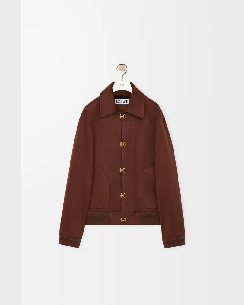 Loewe Jacket In Cotton Size Hombre Brown