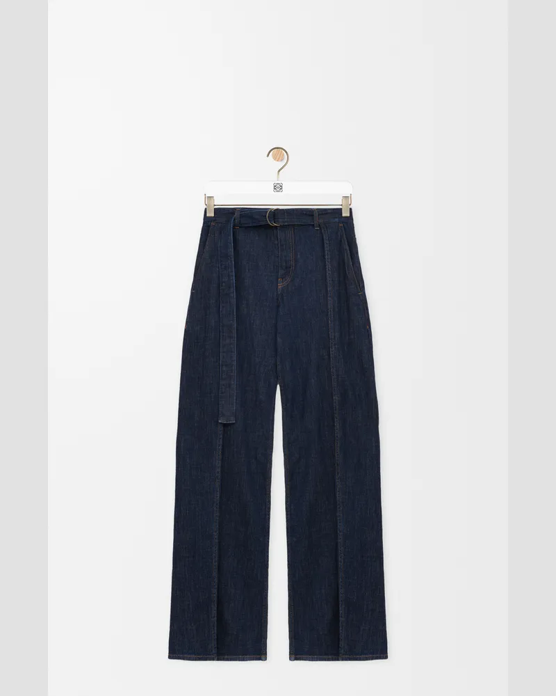 Loewe Belted Jeans In Denim Size Mujer Indigo