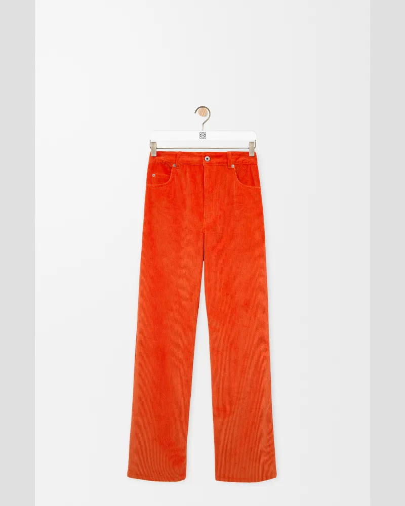 Loewe Trousers In Cotton Corduroy Size Mujer Orange