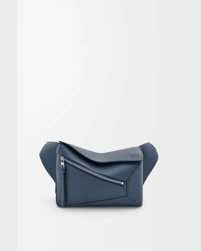 Loewe Small Puzzle Edge Bumbag In Leather skin Hombre Indigo