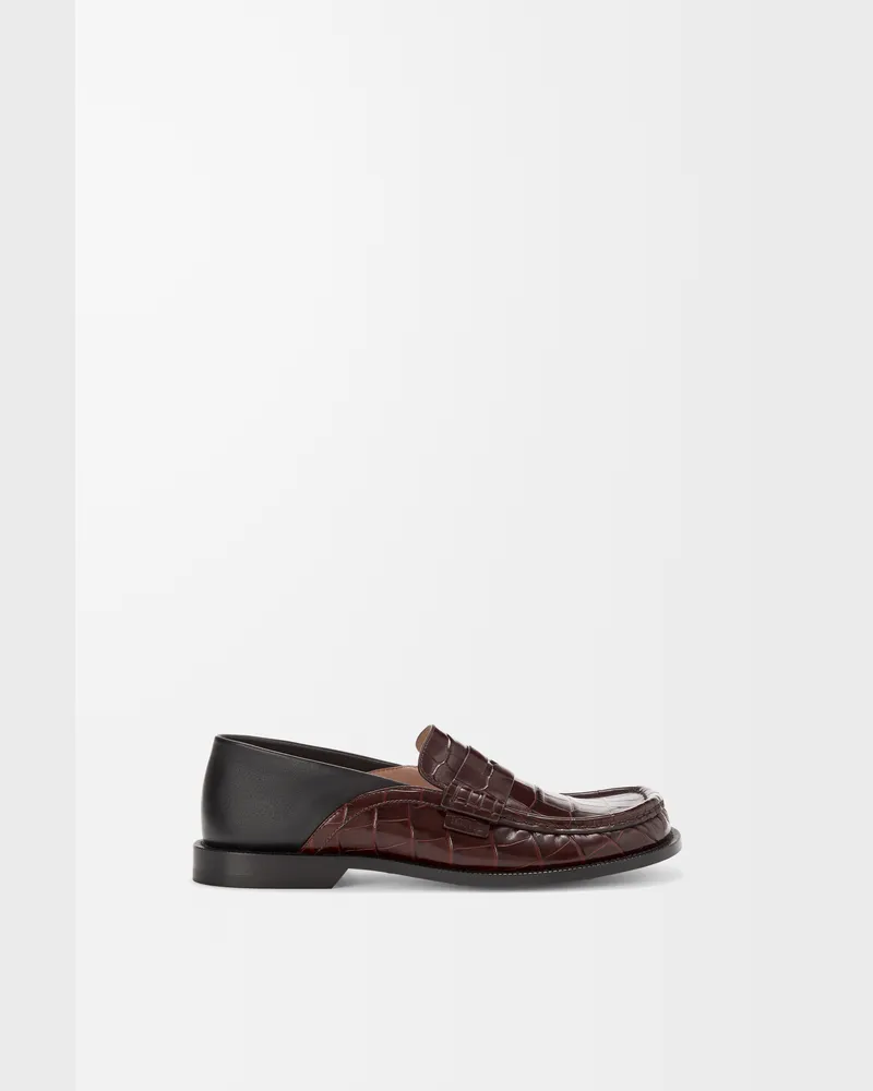Loewe Campo Flap Back Loafer In Embossed Leather skin And Nappa Lambskin Size Hombre Dark