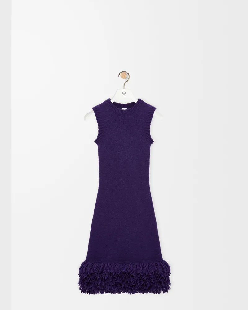 Loewe Dress In Wool Blend Size Mujer Purple