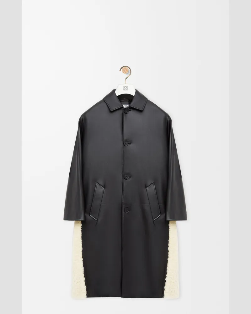 Loewe Coat In Nappa Lambskin Size Mujer Black