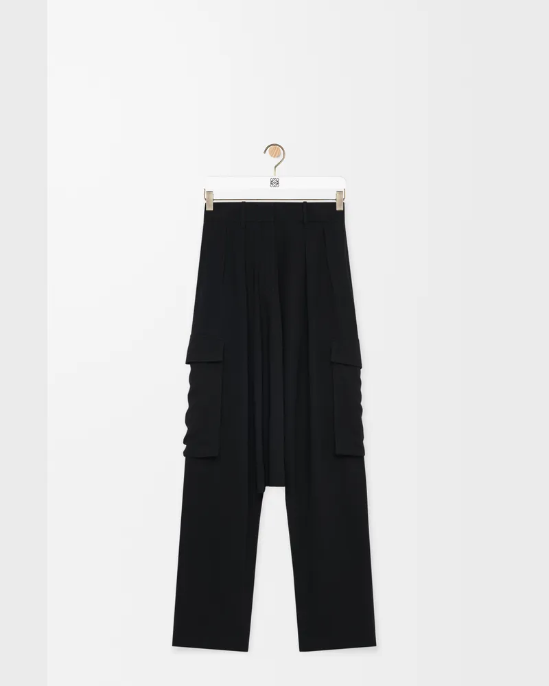 Loewe Trousers In Stretch Viscose Size Mujer Black