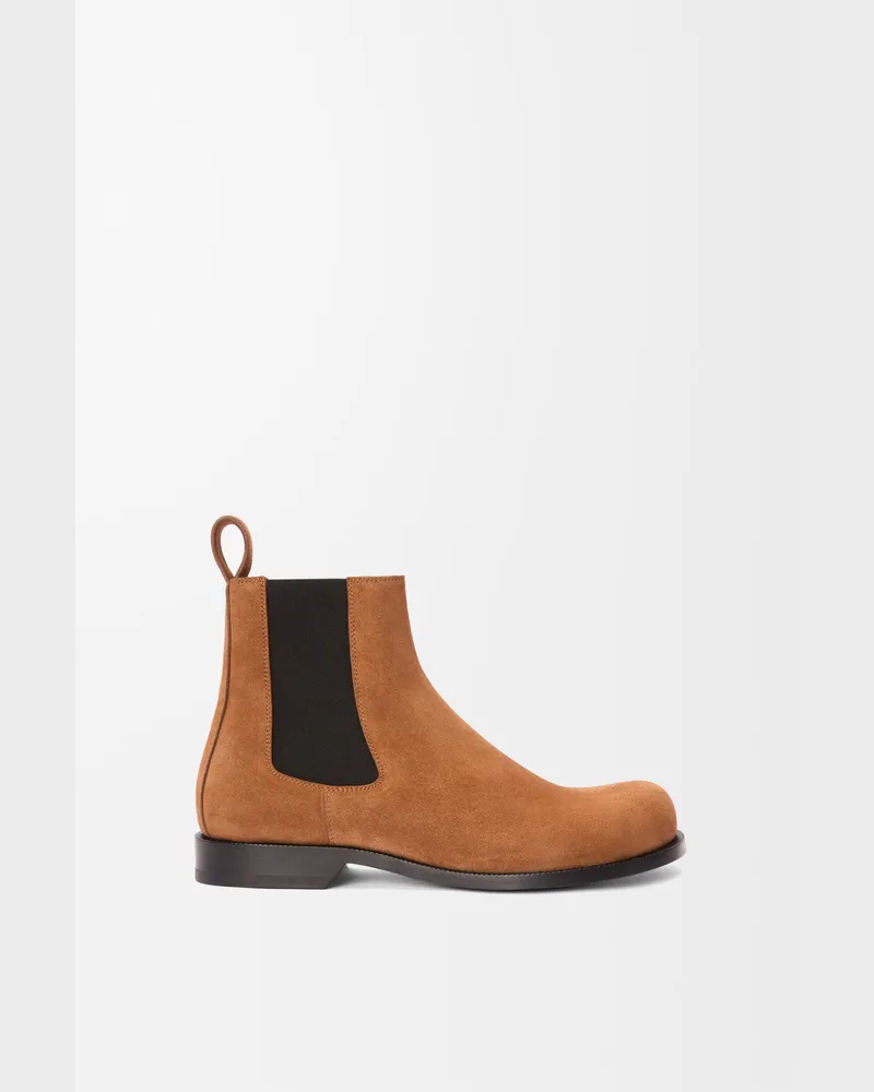 Loewe Campo Chelsea Boot In Leather skin Suede Size Hombre Tabacco