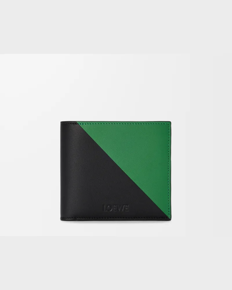 Loewe Flag Bifold Coin Wallet In Leather skin Hombre Black