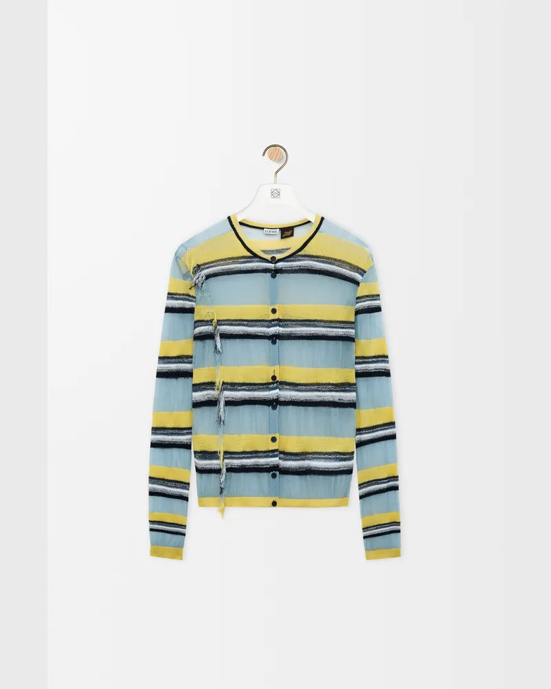 Loewe Cardigan In Viscose And Cotton Blend Size Mujer Blue