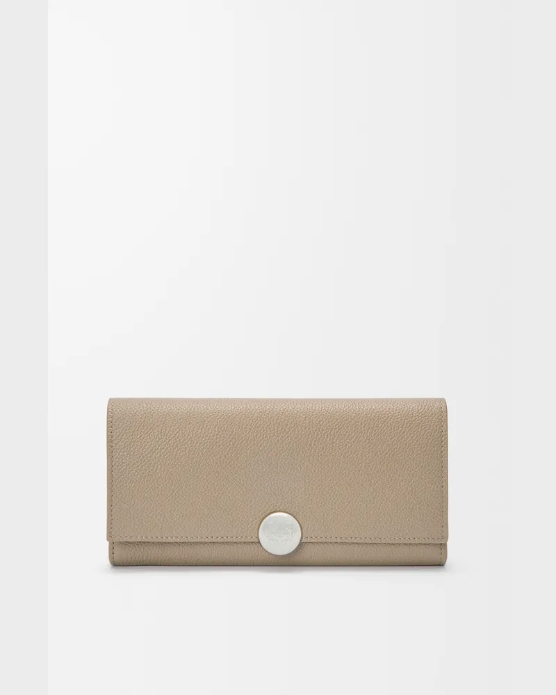 Loewe Pebble Continental Wallet In Mini Grain Leather skin Mujer Clay