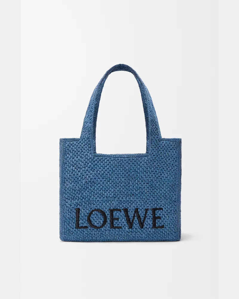 Loewe Medium Loewe Font Tote In Raffia Mujer Light