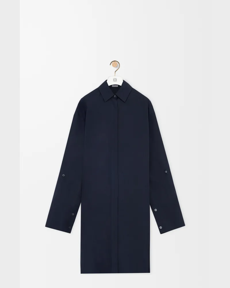 Loewe Shirt Dress In Cotton Size Mujer Navy