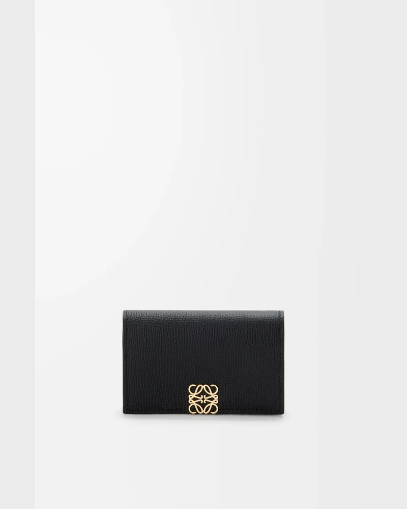 Loewe Anagram Business Cardholder In Pebble Grained Leather skin Mujer Black