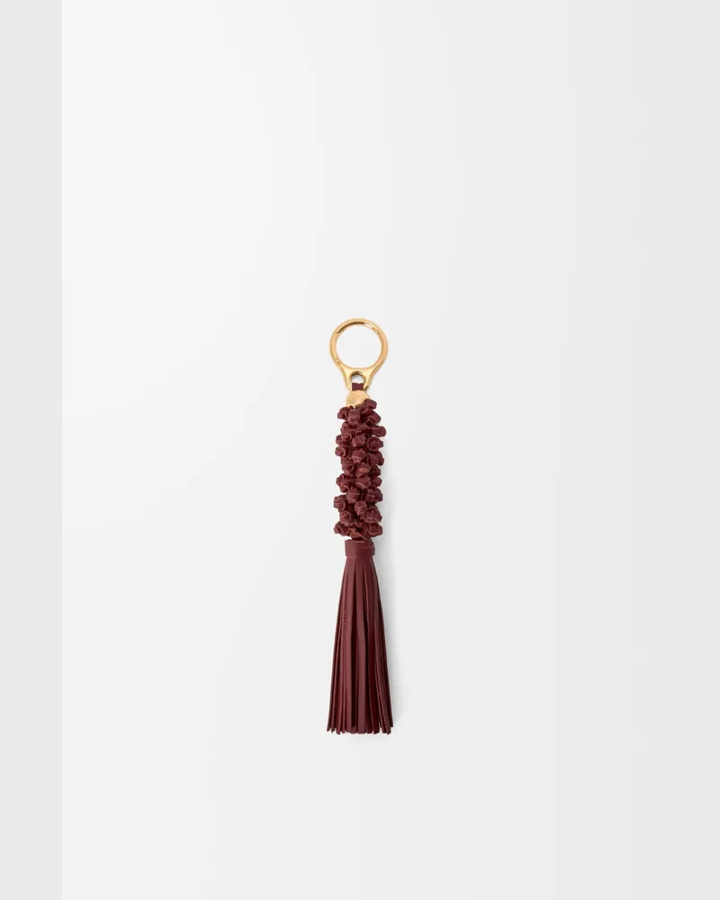 Loewe Braided Knot Charm In Leather skin Mujer Mahogany