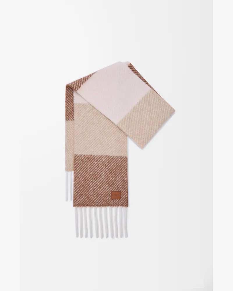 Loewe Scarf In Alpaca And Wool Blend Mujer Mocha