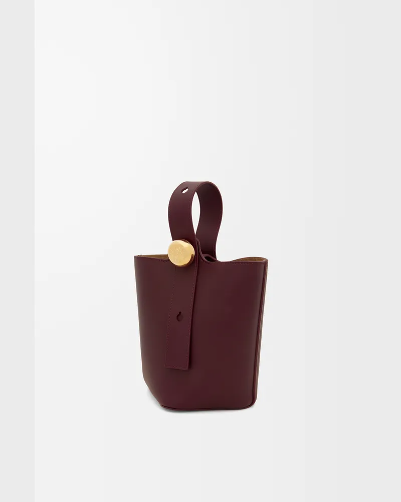 Loewe Mini Pebble Bucket In Leather skin Mujer Dark
