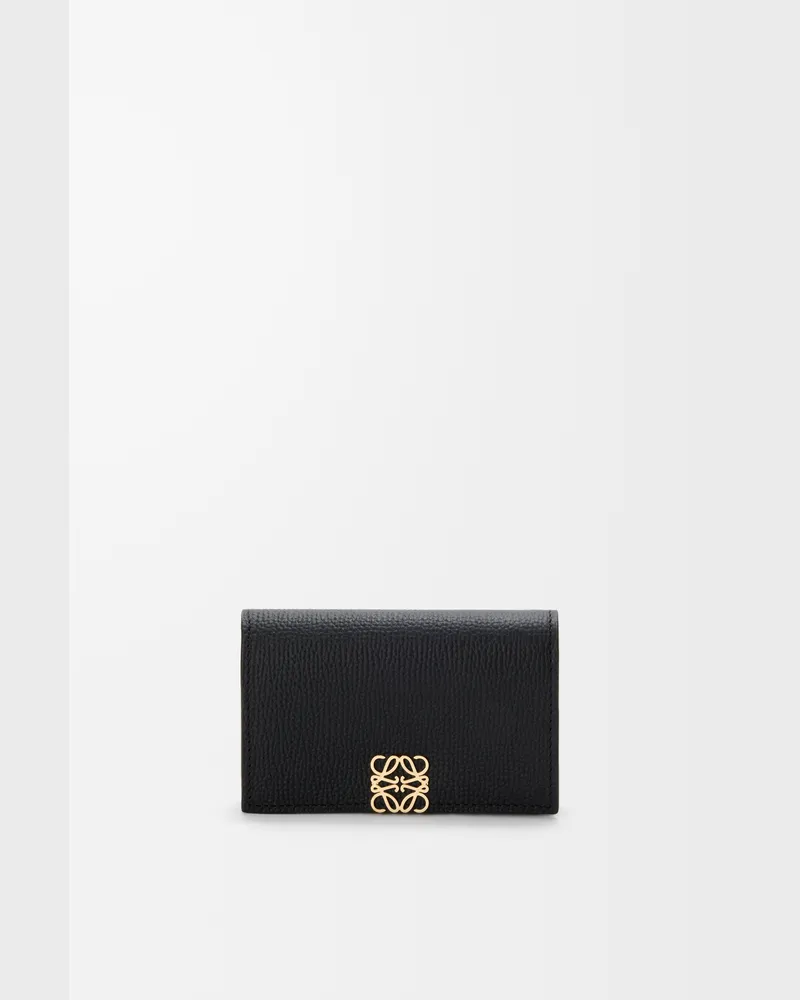 Loewe Anagram Business Cardholder In Pebble Grained Leather skin Mujer Black