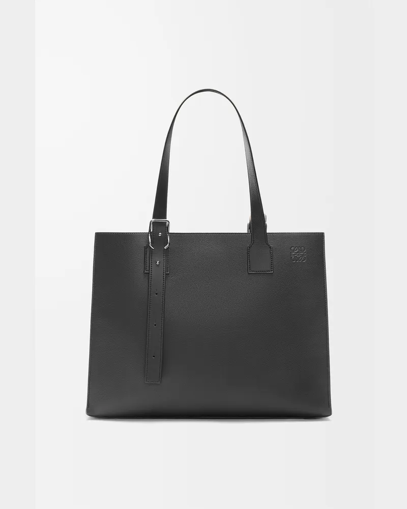 Loewe Buckle Horizontal Tote In Leather skin Hombre Umber