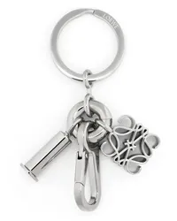 Loewe Luxury Anagram keyring in brass Silver