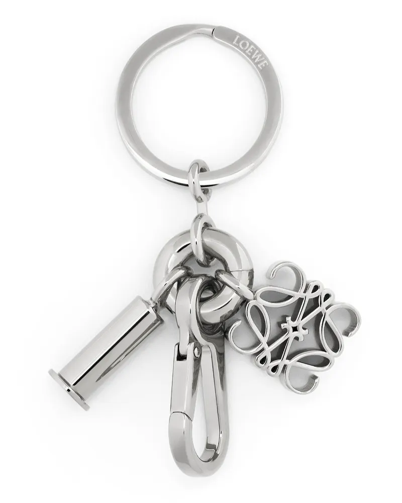 Loewe Luxury Anagram keyring in brass Silver