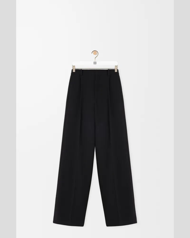 Loewe Wide Leg Trousers In Wool Size Hombre Black