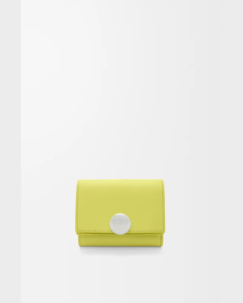 Loewe Pebble Trifold Wallet In Shiny Nappa Leather skin Mujer Light