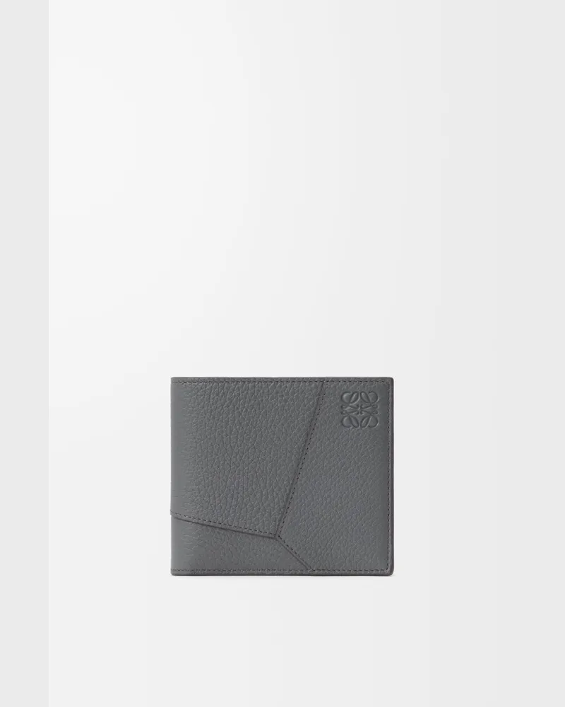 Loewe Puzzle Bifold Wallet In Supple Grained Leather skin Hombre Blue
