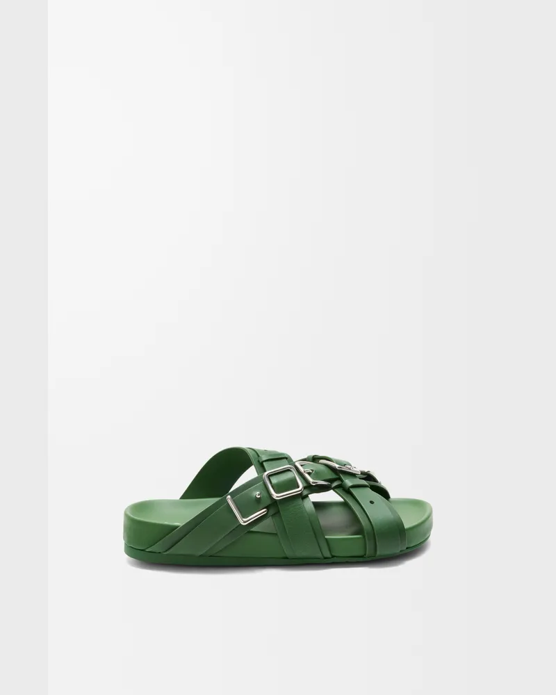 Loewe Type Fussbett Sandal In Vegetable-tanned Leather skin Size Mujer Avocado