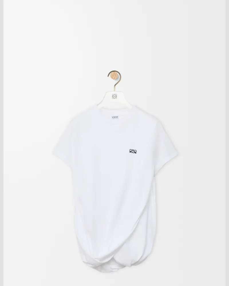 Loewe Draped T-shirt In Cotton Size Mujer White