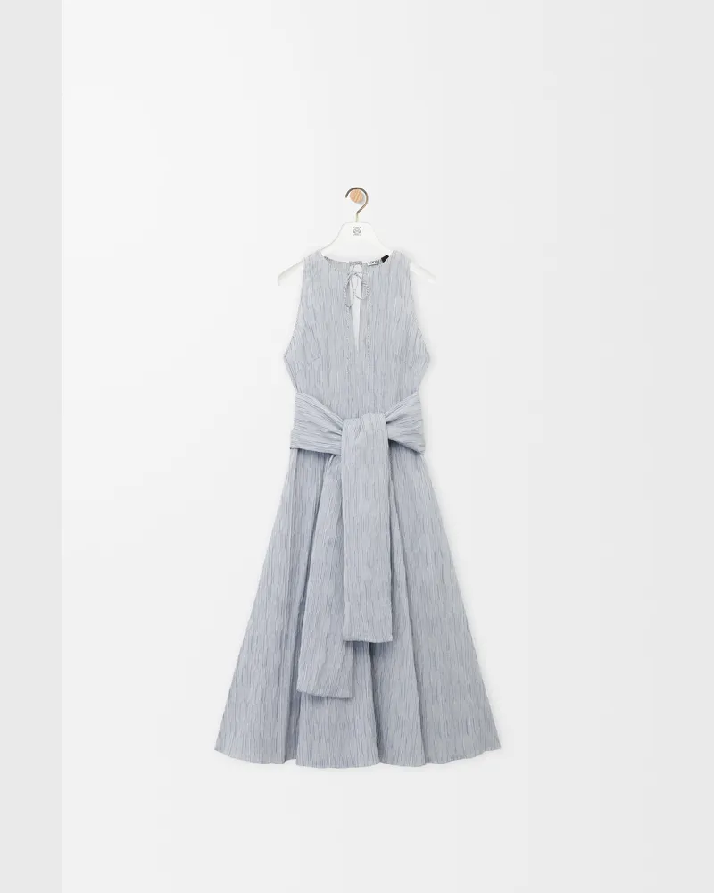 Loewe Wrap Dress In Cotton Blend Size Mujer Blue