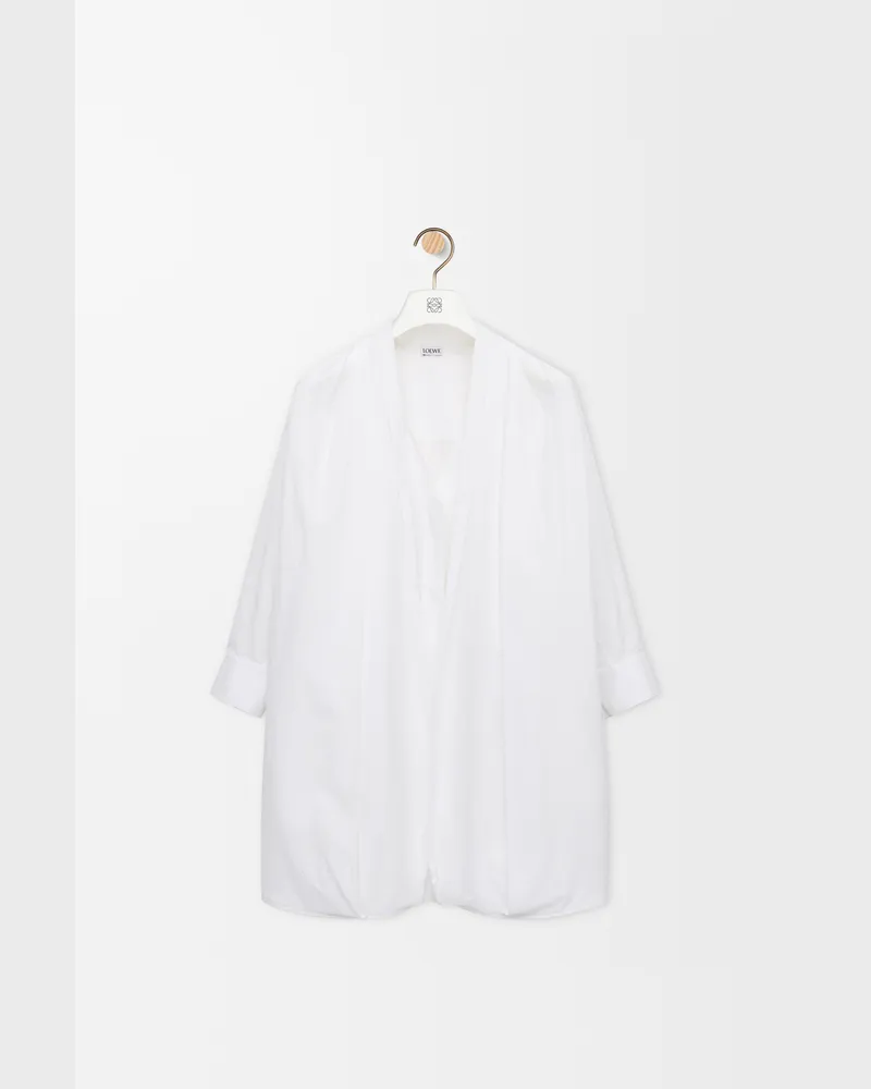 Loewe Draped Dress In Cotton Size Mujer White