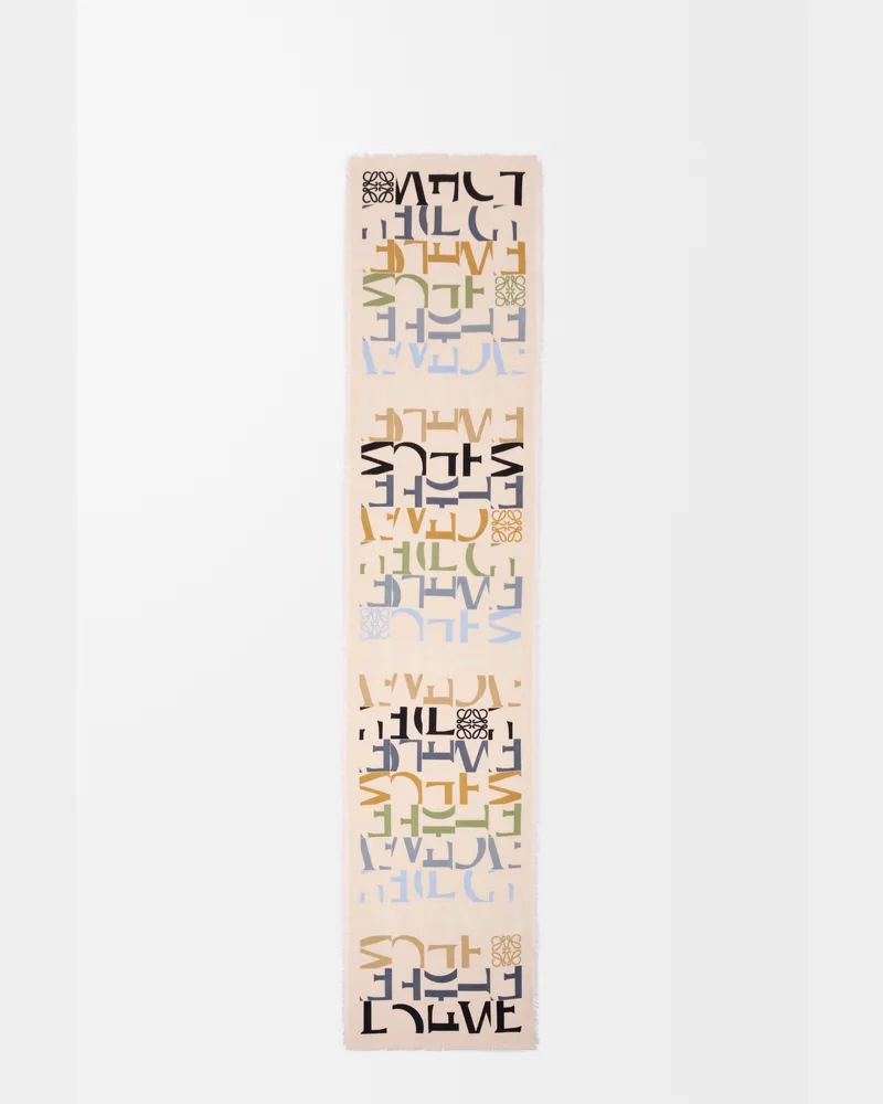 Loewe Scarf In Wool Silk And Cashmere Blend Mujer Multicolor