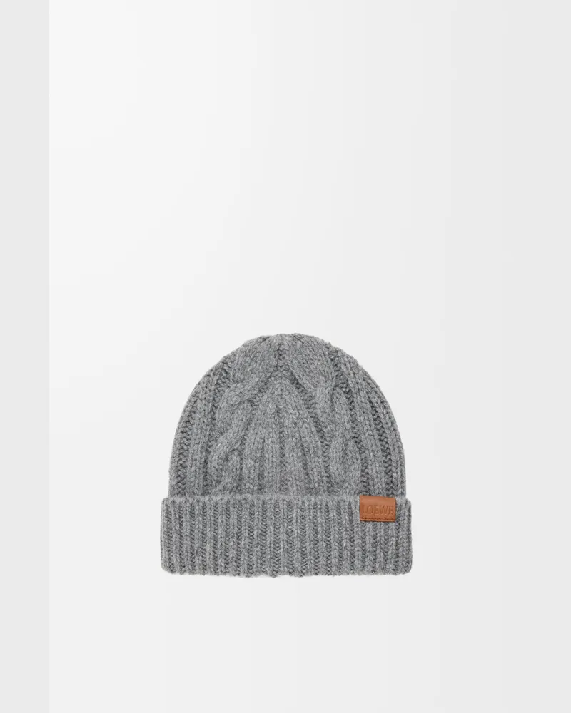 Loewe Beanie In Wool Mujer Grey