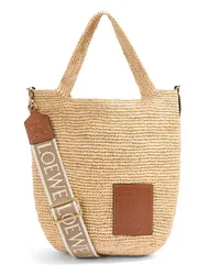 Loewe Luxury Slit bag in raffia and calfskin Natural