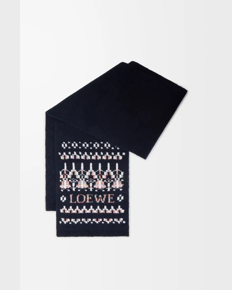 Loewe Scarf In Wool Blend Mujer Navy