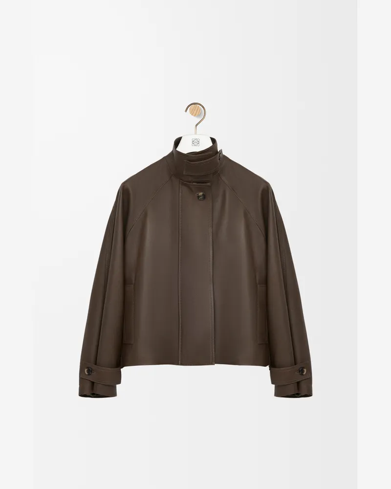 Loewe Short Parka In Nappa Leather skin Size Mujer Dark