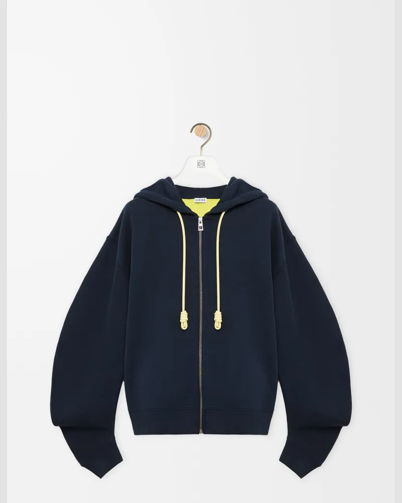 Loewe Flamenco Hoodie In Cotton Size Mujer Navy