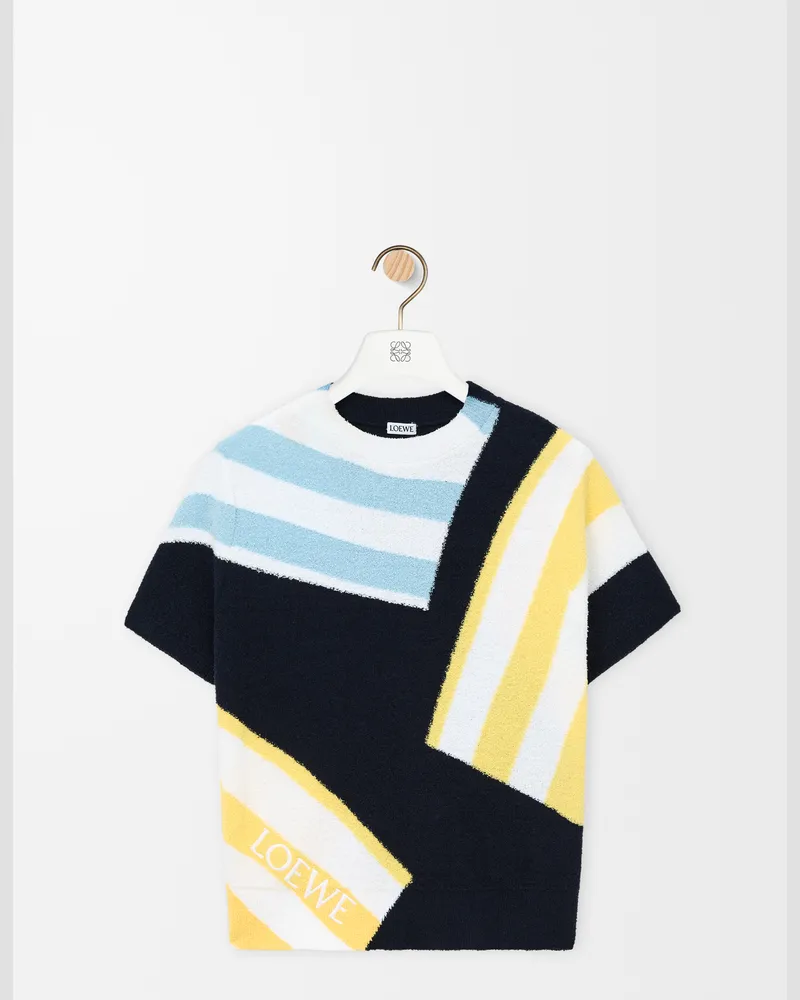 Loewe Short Sleeve Sweater In Cotton Blend Size Mujer Blue