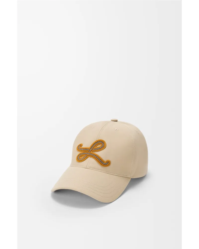 Loewe L Patch Cap In Cotton Size Hombre Beige