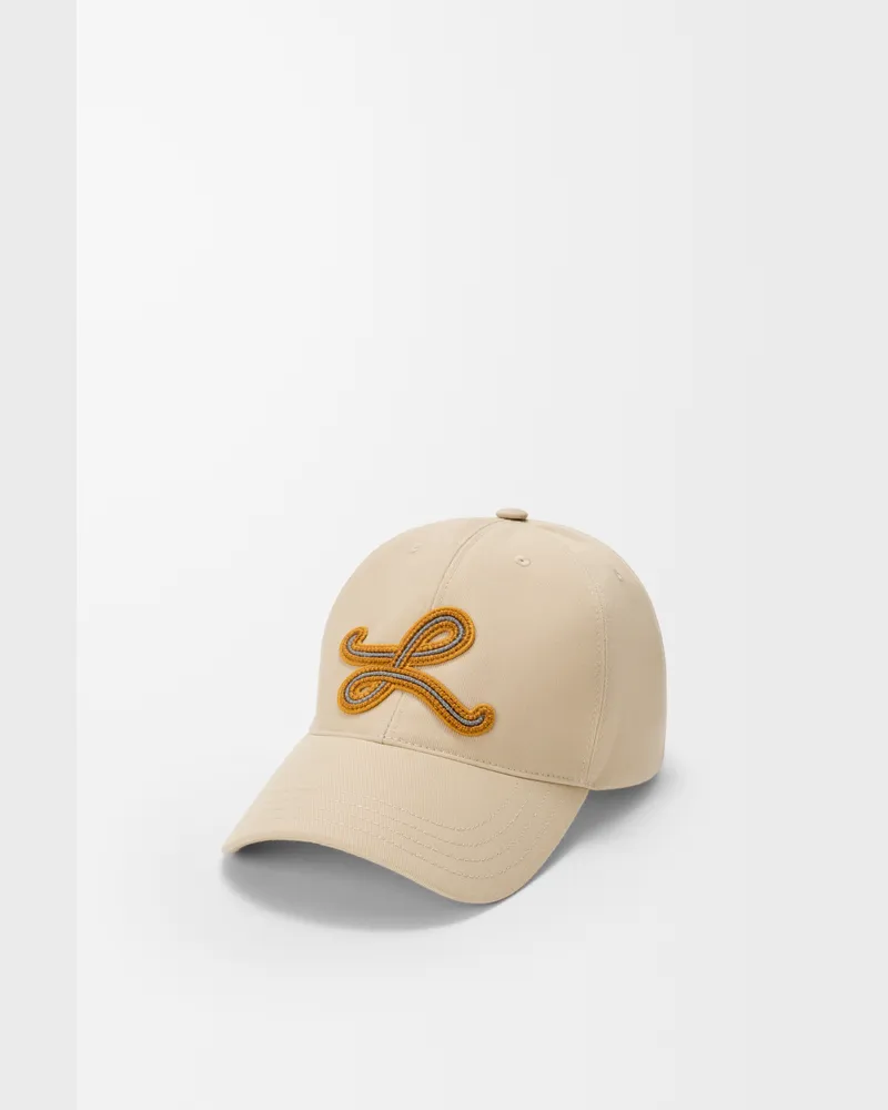 Loewe L Patch Cap In Cotton Size Hombre Beige