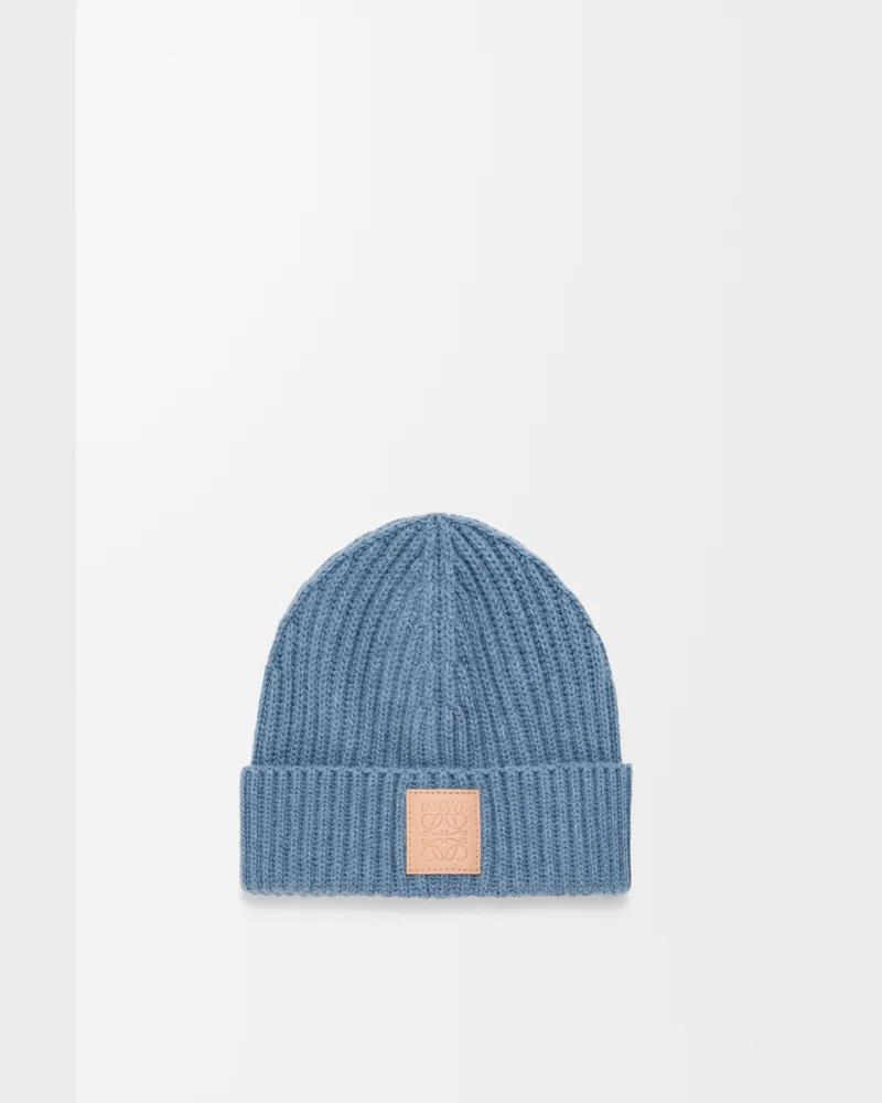Loewe Beanie In Cashmere Mujer Denim
