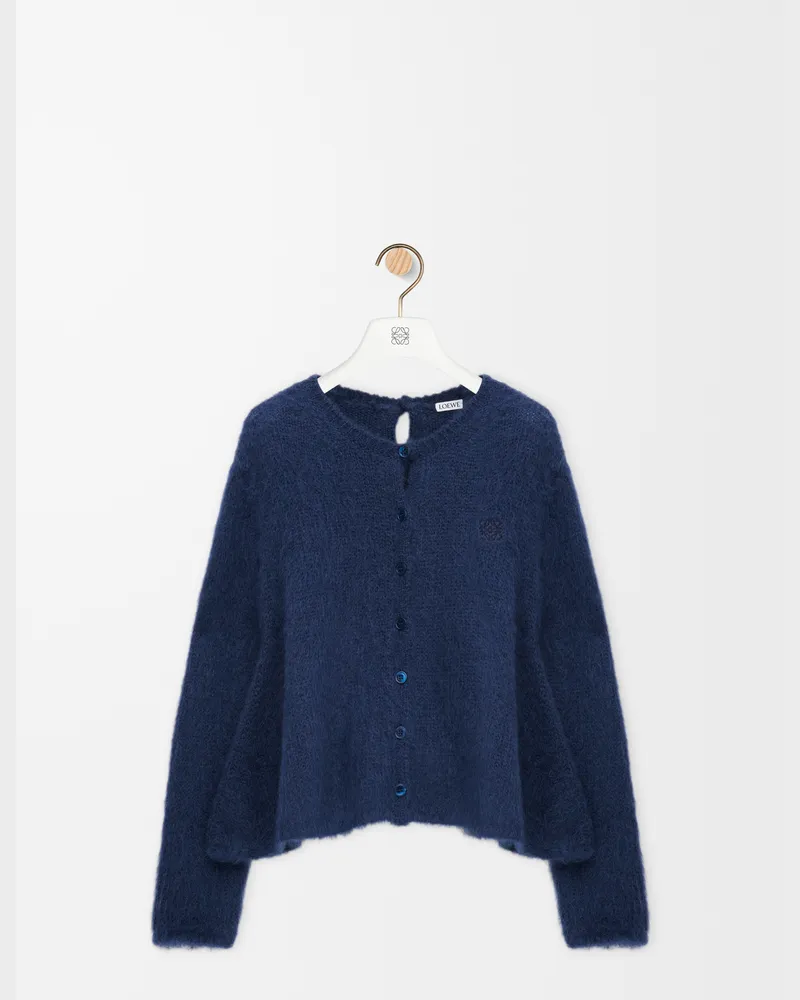 Loewe Cardigan In Mohair Blend Size Mujer Navy