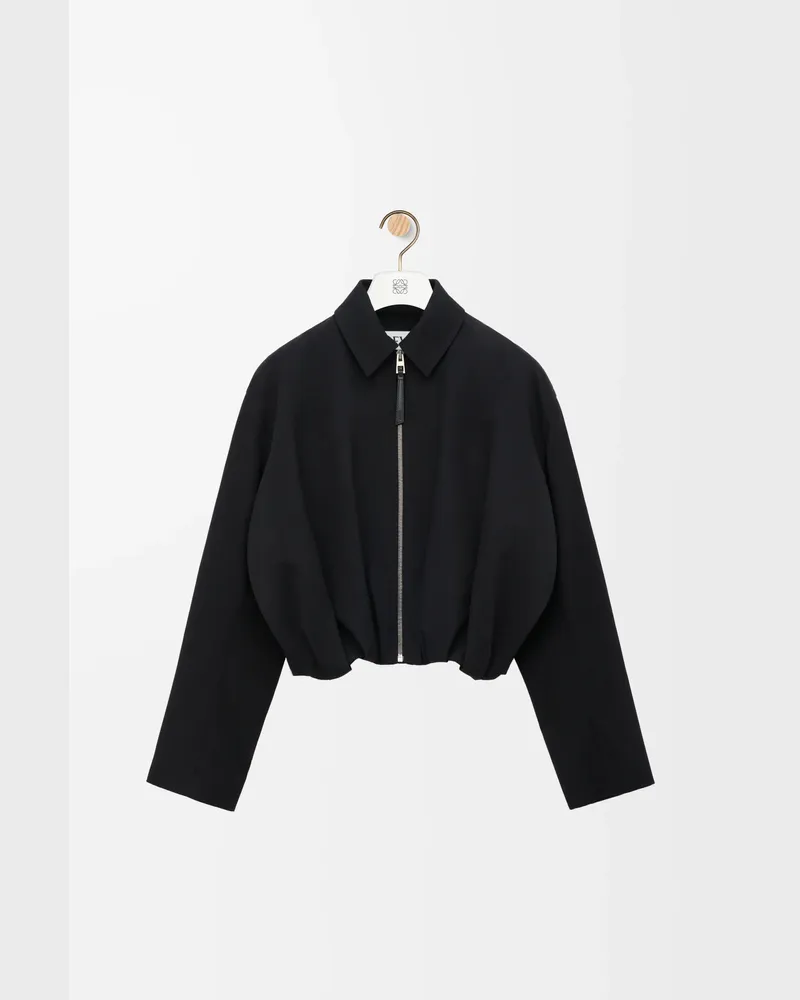 Loewe Draped Jacket In Cotton And Silk Size Mujer Black