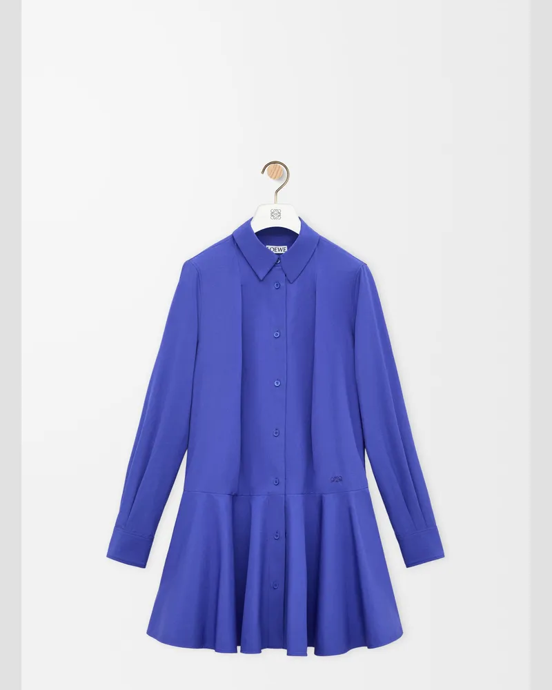 Loewe Shirt Dress In Cotton Size Mujer Blue