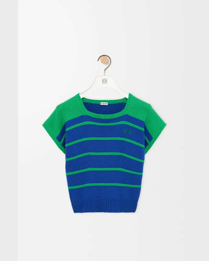 Loewe Sleeveless Sweater In Cotton And Wool Size Mujer Blue