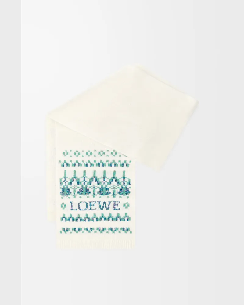 Loewe Scarf In Wool Blend Mujer White