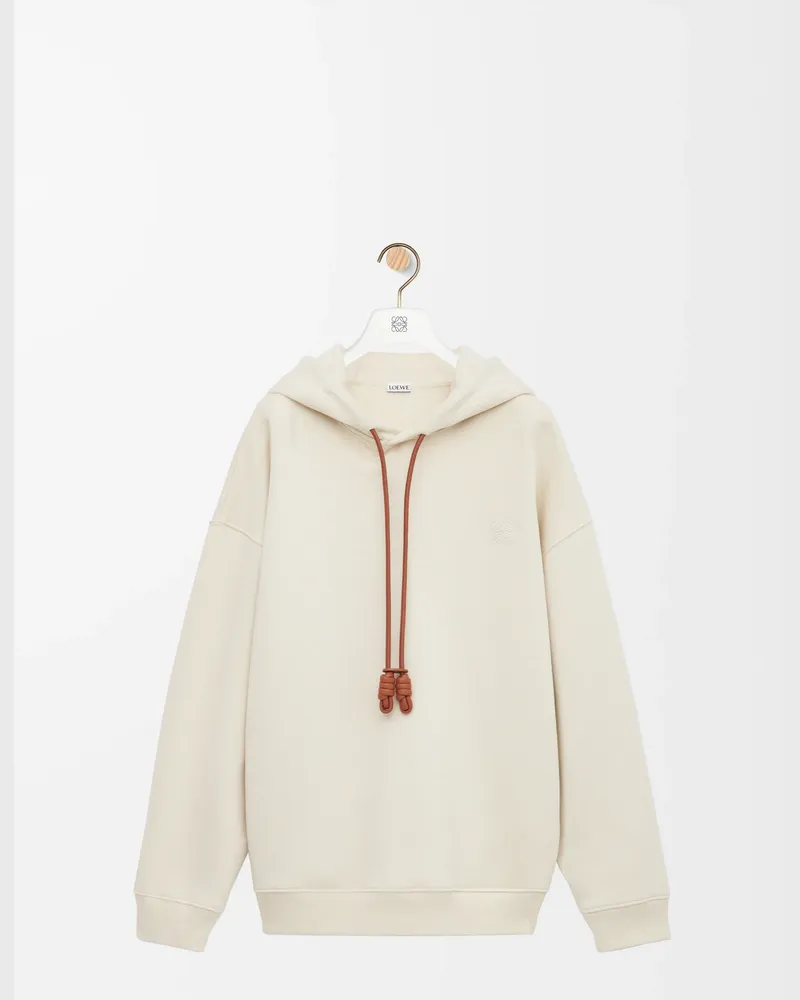 Loewe Relaxed Fit Hoodie In Cotton Size Hombre Ecru