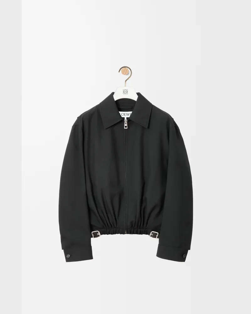 Loewe Belted Jacket In Wool Size Hombre Black