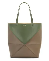 Loewe Luxury XL Puzzle Fold Tote in shiny calfskin Umber